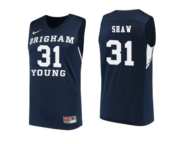 Youth BYU Cougars #31 Braiden Shaw Replica College Basketball Jersey Navy