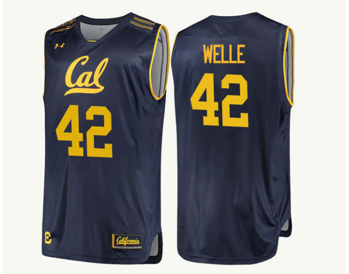 California Golden Bears #42 Cole Welle Authentic College Basketball Jersey Navy