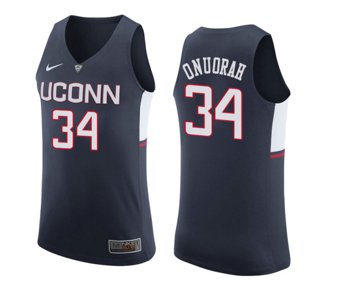 Youth Uconn Huskies #34 David Onuorah Authentic College Basketball Jersey Navy
