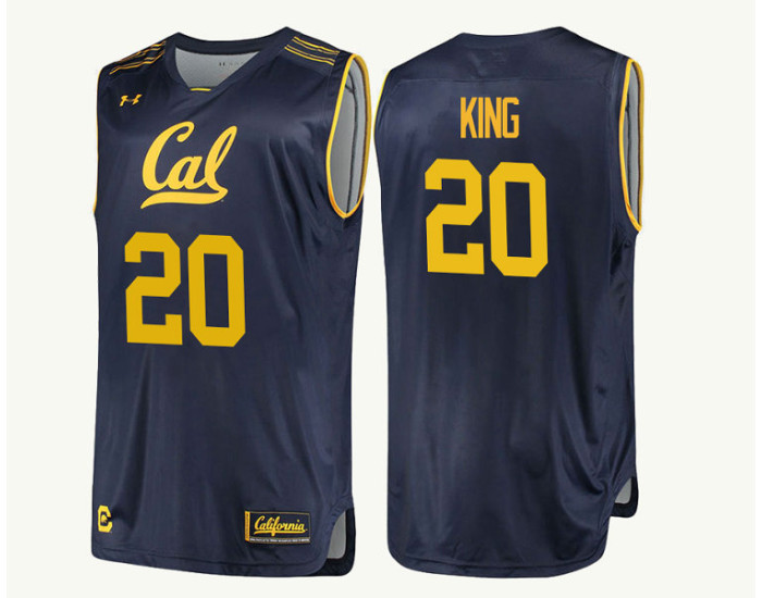 California Golden Bears #20 Derek King Authentic College Basketball Jersey Navy