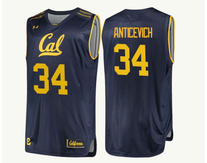 California Golden Bears #34 Grant Anticevich Authentic College Basketball Jersey Navy