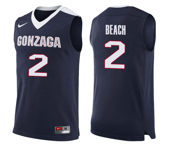 Gonzaga Bulldogs #2 Jack Beach Authentic College Basketball Jersey Navy