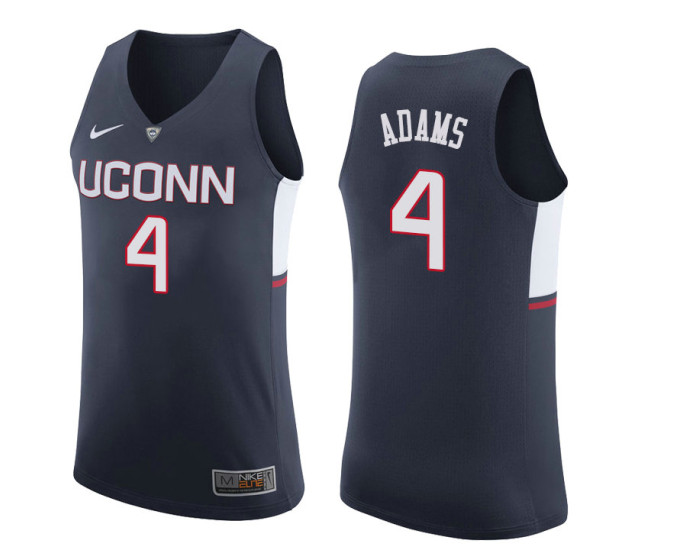 Youth Uconn Huskies #4 Jalen Adams Replica College Basketball Jersey Navy