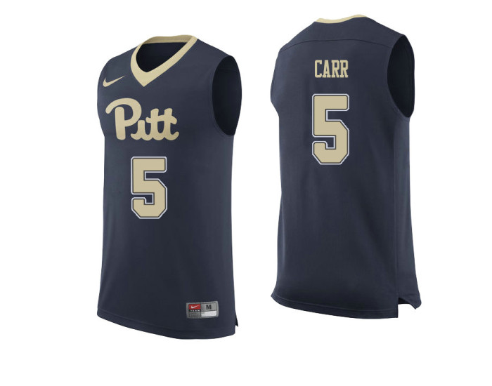 Youth Pittsburgh Panthers #5 Marcus Carr Authentic College Basketball Jersey Navy