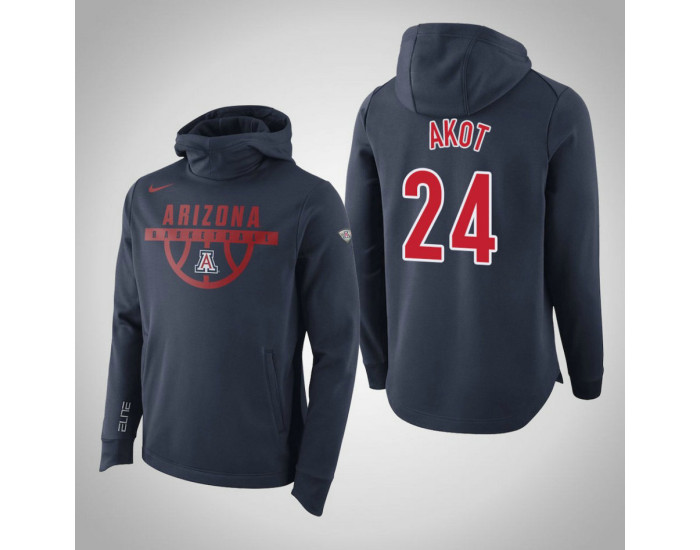 Arizona Wildcats #24 Akot Men's Navy Elite College Basketball Hoodie