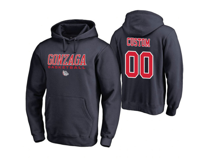 Gonzaga Bulldogs Custom Men's Navy College Basketball Hoodie