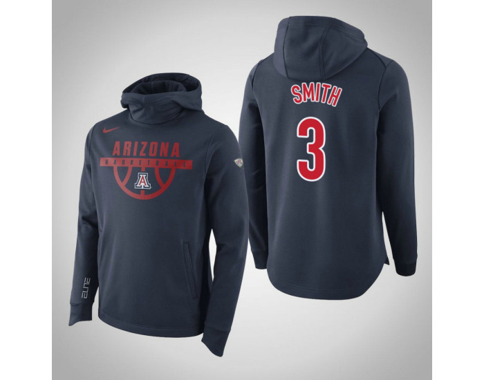 Arizona Wildcats #3 Smith Men's Navy Elite College Basketball Hoodie