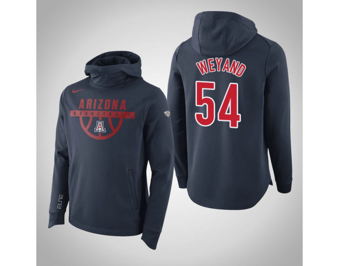Arizona Wildcats #54 Weyand Men's Navy Elite College Basketball Hoodie