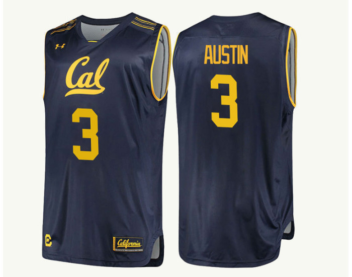 California Golden Bears #3 Paris Austin Authentic College Basketball Jersey Navy