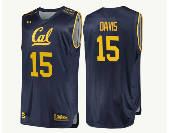 California Golden Bears #15 Roman Davis Replica College Basketball Jersey Navy