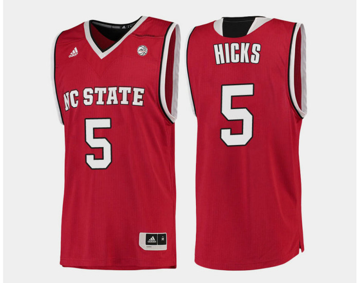 NC State WolfPack #5 Darius Hicks Red Road Replica College Basketball Jersey