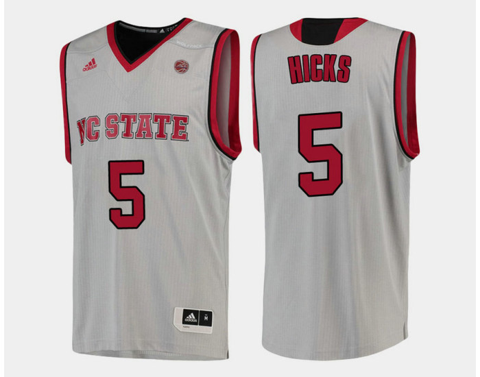 NC State WolfPack #5 Darius Hicks White Home Authentic College Basketball Jersey