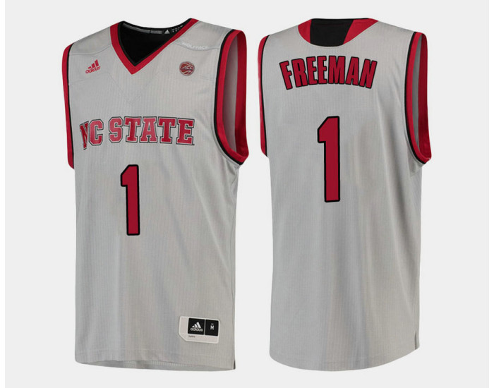 Youth NC State WolfPack #1 Lennard Freeman White Home Replica College Basketball Jersey