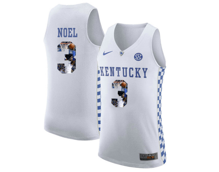 Kentucky Wildcats #3 Nerlens Noel Authentic College Basketball Jersey White