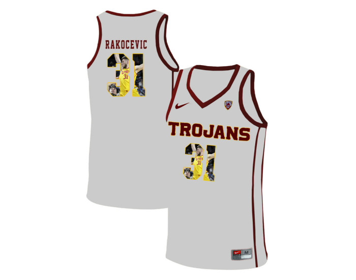 USC Trojans #31 Nick Rakocevic Replica College Basketball Jersey White
