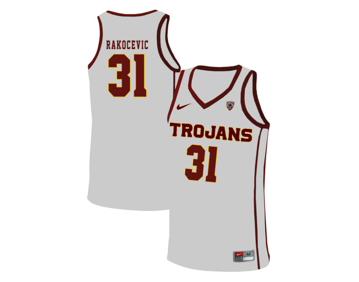 USC Trojans #31 Nick Rakocevic Replica College Basketball Jersey White