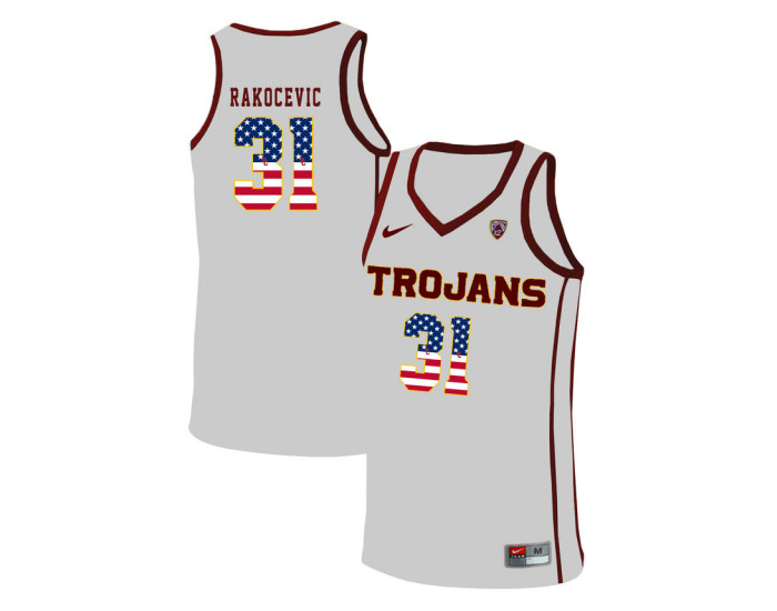 Youth USC Trojans #31 Nick Rakocevic Replica College Basketball Jersey White