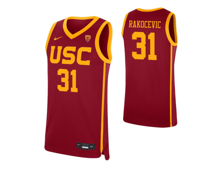 Youth USC Trojans Nick Rakocevic Authentic College Basketball Jersey Cardinal