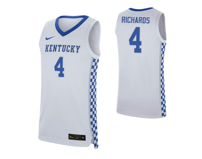 Youth Kentucky Wildcats #4 Nick Richards White Authentic College Basketball Jersey