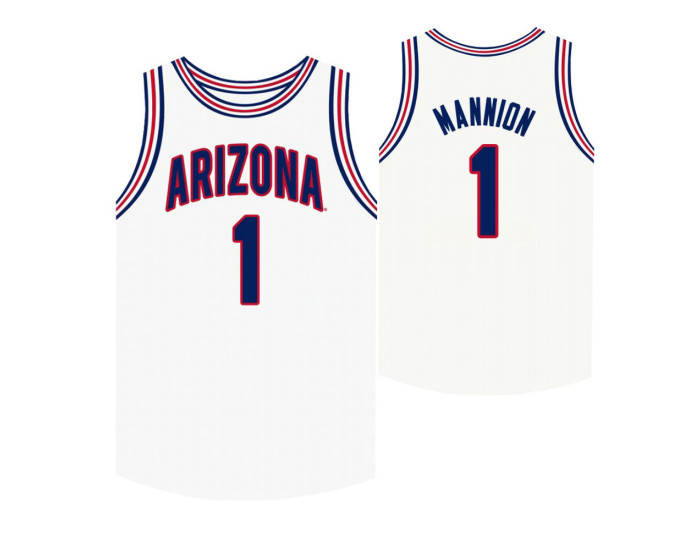 Arizona Wildcats #1 Nico Mannion White Replica College Basketball Jersey