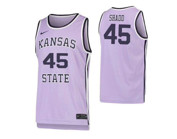 Kansas State Wildcats #45 Nigel Shadd Purple Authentic College Basketball Jersey