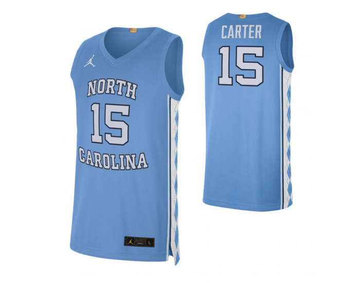 Youth North Carolina Tar Heels #15 Vince Carter Carolina Blue Authentic College Basketball Jersey