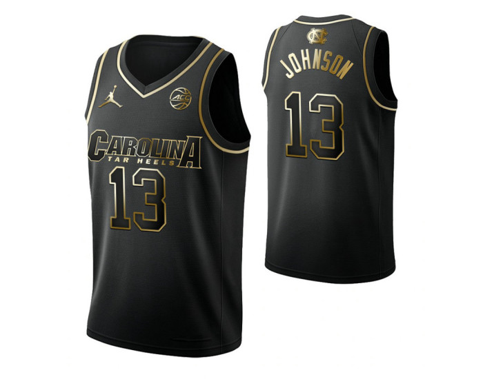 Cameron Johnson North Carolina Tar Heels Black Golden Edition Authentic College Basketball Jersey