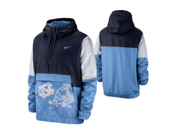 North Carolina Tar Heels Navy Colorblock Anorak Quarter-Zip Jacket