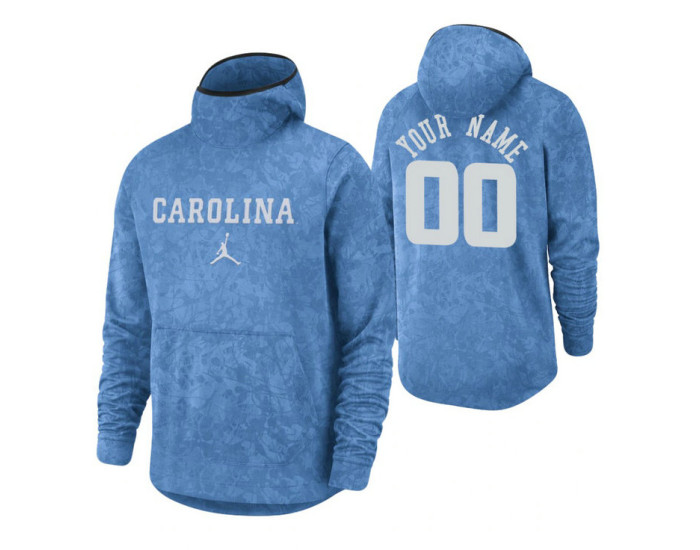 North Carolina Tar Heels Custom Carolina Blue Basketball Spotlight Pullover Hoodie