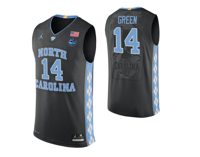 Youth North Carolina Tar Heels #14 Danny Green Black Authentic College Basketball Jersey