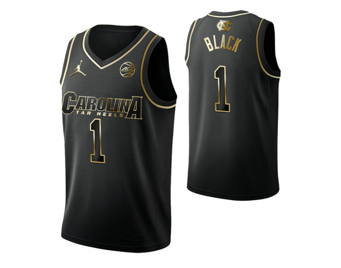 North Carolina Tar Heels #1 Leaky Black Black Replica College Basketball Jersey