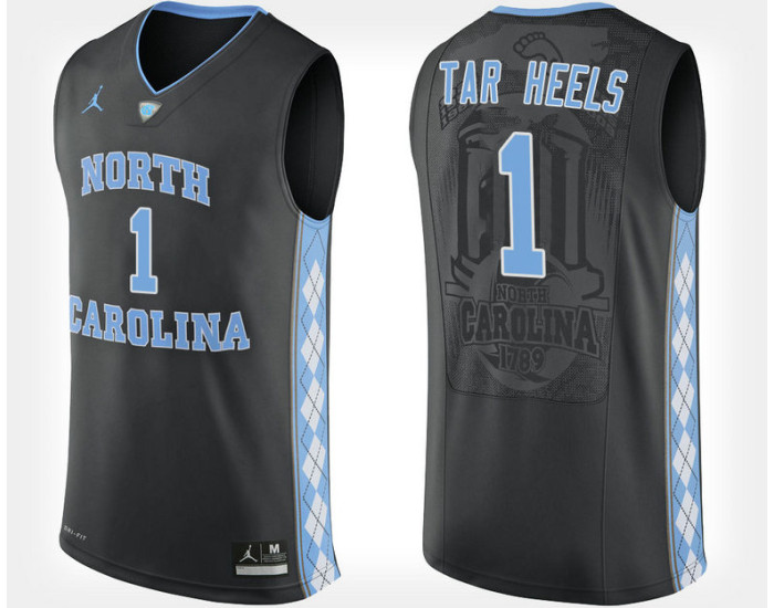 North Carolina Tar Heels NO. 1 Black Alternate Authentic College Basketball Jersey