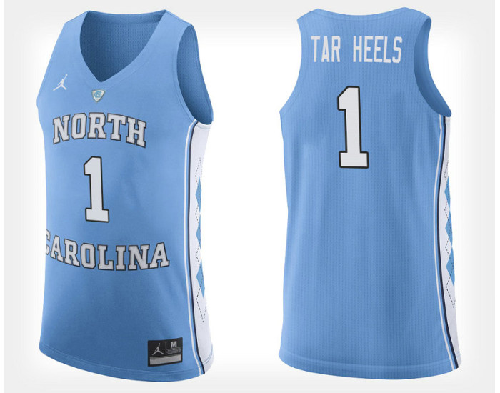 North Carolina Tar Heels #1 Light Blue Authentic College Basketball Jersey
