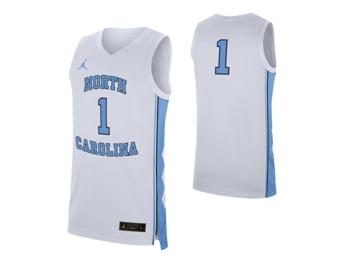 North Carolina Tar Heels #1 Authentic College Basketball Jersey White