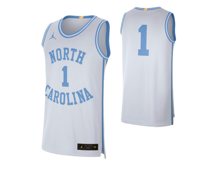 North Carolina Tar Heels #1 Retro Limited Authentic College Basketball Jersey White
