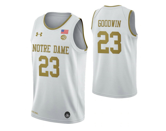 Youth Dane Goodwin Notre Dame Fighting Irish White Authentic College Basketball Jersey