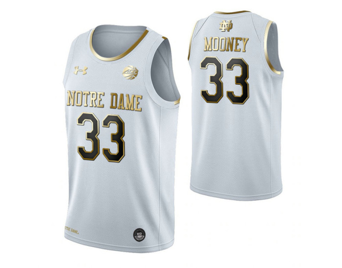 Youth John Mooney Notre Dame Fighting Irish White Golden Edition Authentic College Basketball Jersey