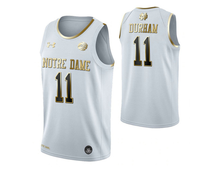 Juwan Durham Notre Dame Fighting Irish White Golden Edition Authentic College Basketball Jersey