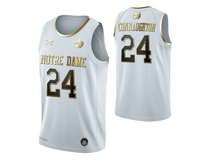 Youth Pat Connaughton Notre Dame Fighting Irish White Golden Edition Authentic College Basketball Jersey