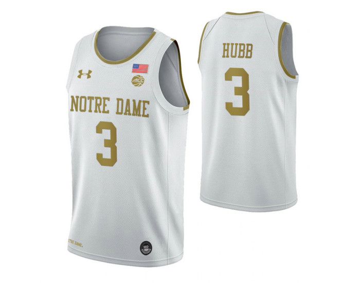 Prentiss Hubb Notre Dame Fighting Irish White Replica College Basketball Jersey