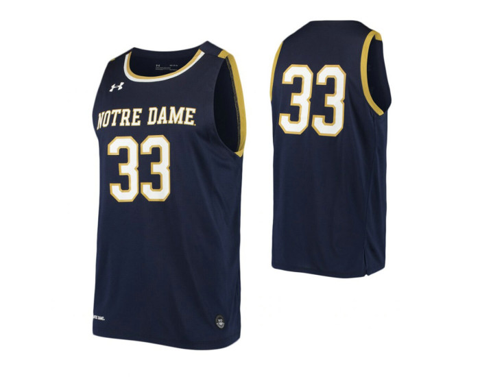 Notre Dame Fighting Irish #33 Authentic College Basketball Jersey Navy