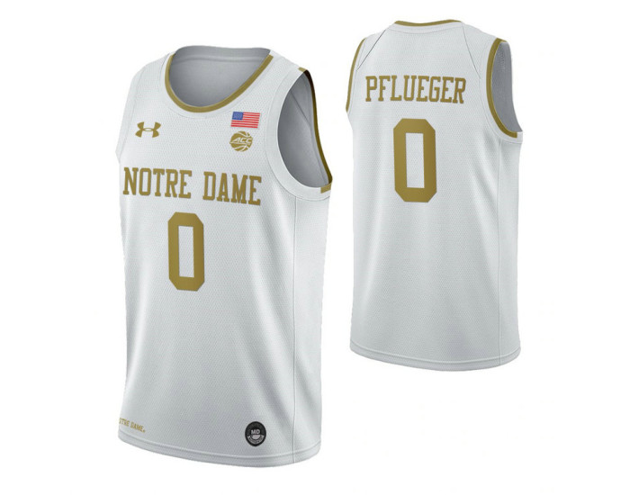 Rex Pflueger Notre Dame Fighting Irish White Replica College Basketball Jersey