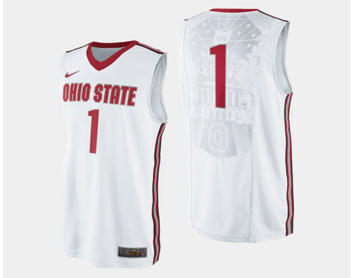 Ohio State Buckeyes #1 JaeSean Tate White Home Authentic College Basketball Jersey