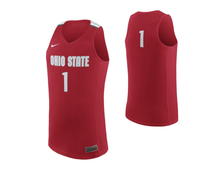 Ohio State Buckeyes #1 Authentic College Basketball Jersey Scarlet