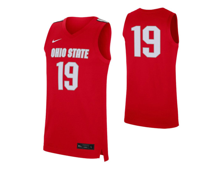 Ohio State Buckeyes #19 Authentic College Basketball Jersey Scarlet
