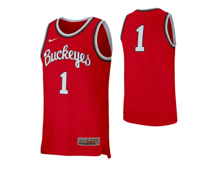Ohio State Buckeyes # Authentic College Basketball Jersey Scarlet