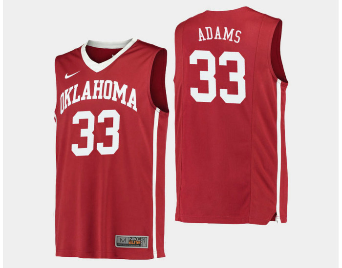 Oklahoma Sooners #33 Alvan Adams Crimson Road Authentic College Basketball Jersey