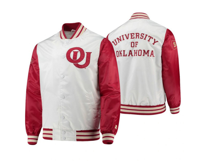 Oklahoma Sooners White Crimson The Legend Full-Snap Jacket