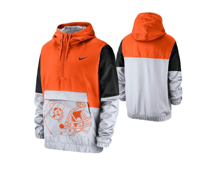 Oklahoma State Cowboys Orange Colorblock Anorak Quarter-Zip Jacket