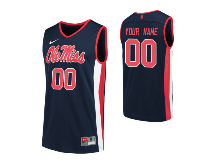 Ole Miss Rebels Custom Replica Jersey Navy
